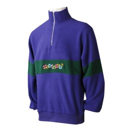 Z526 manufacture contrast color fleece sweater design half-chest zipper embroidered elastic cuff fleece sweater fleece sweater supplier United States retail Z526 manufacture contrast color fleece sweater design half-chest zipper embroidered elastic cuff fleece sweater fleece sweater supplier United States retail